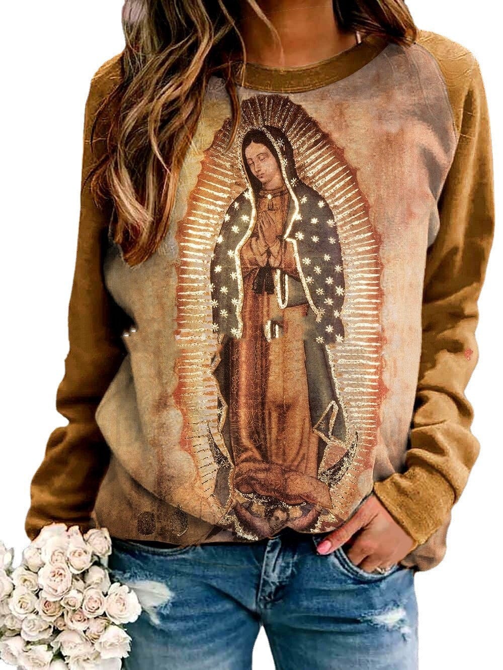 Suéter caqui "Virgen María" de Godisabove™.