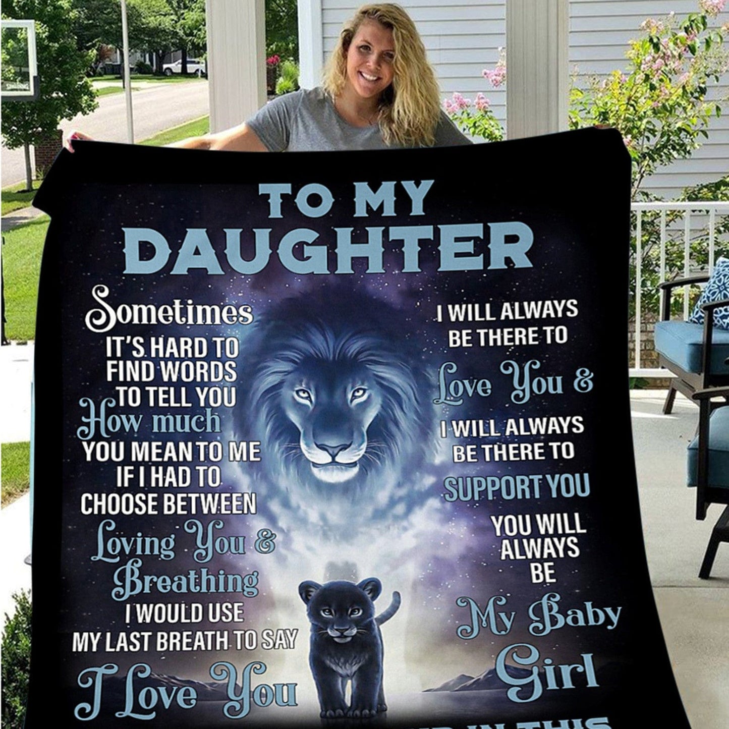To My Daughter – Lion Love Blanket by Godisabove™