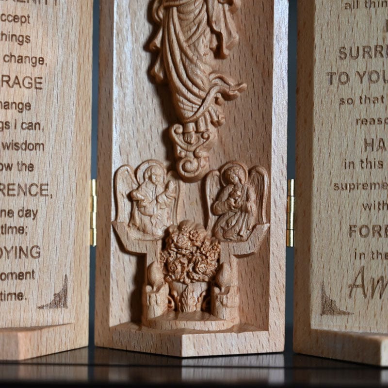 Jesus Three-Open Wooden Box Home Decor