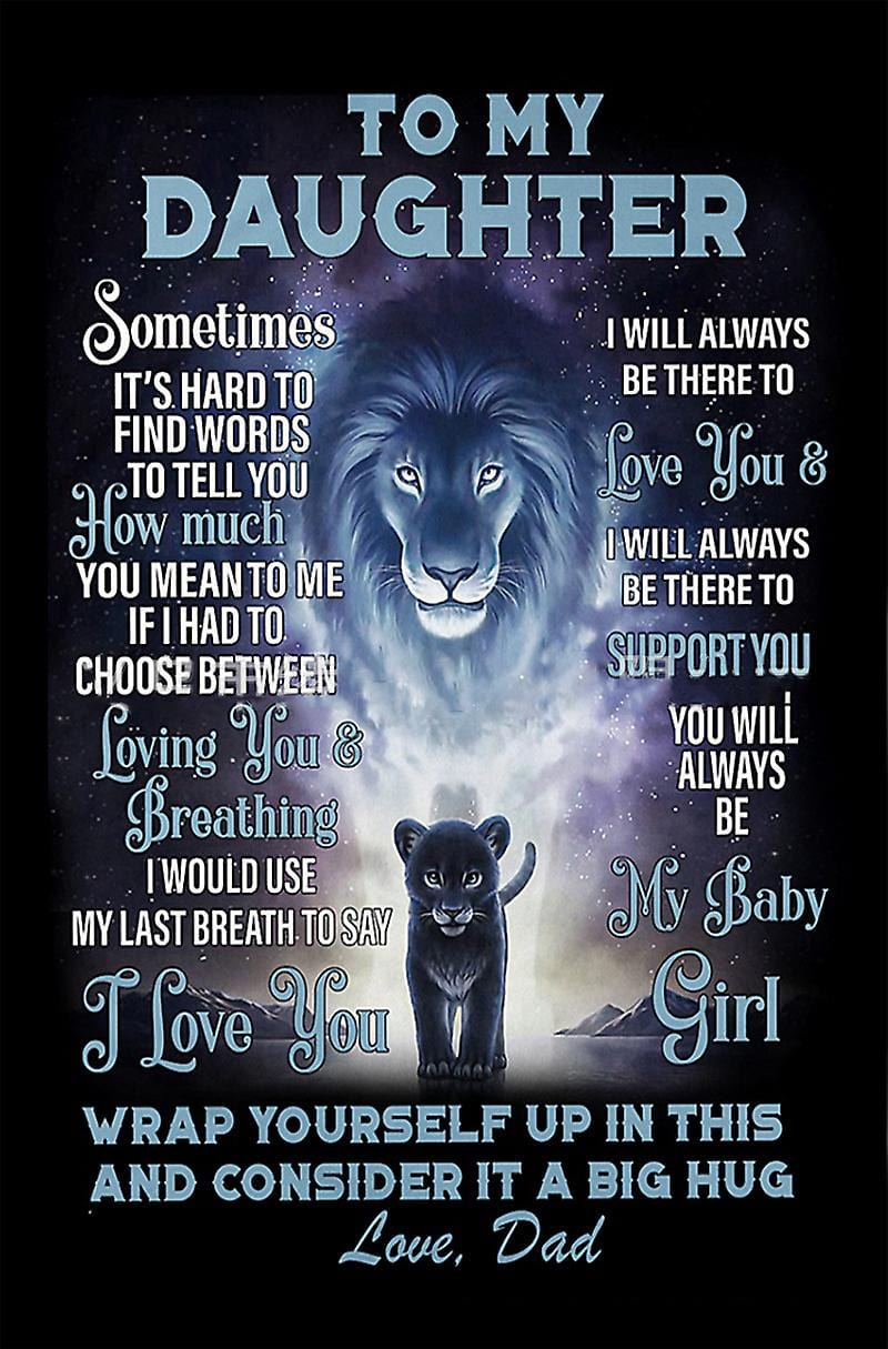 To My Daughter – Lion Love Blanket by Godisabove™