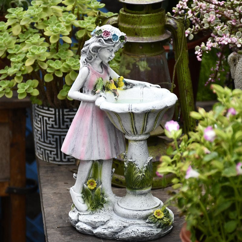 Garten Fee - Statue mit Solarstrom | Blumen Garten Dekoration