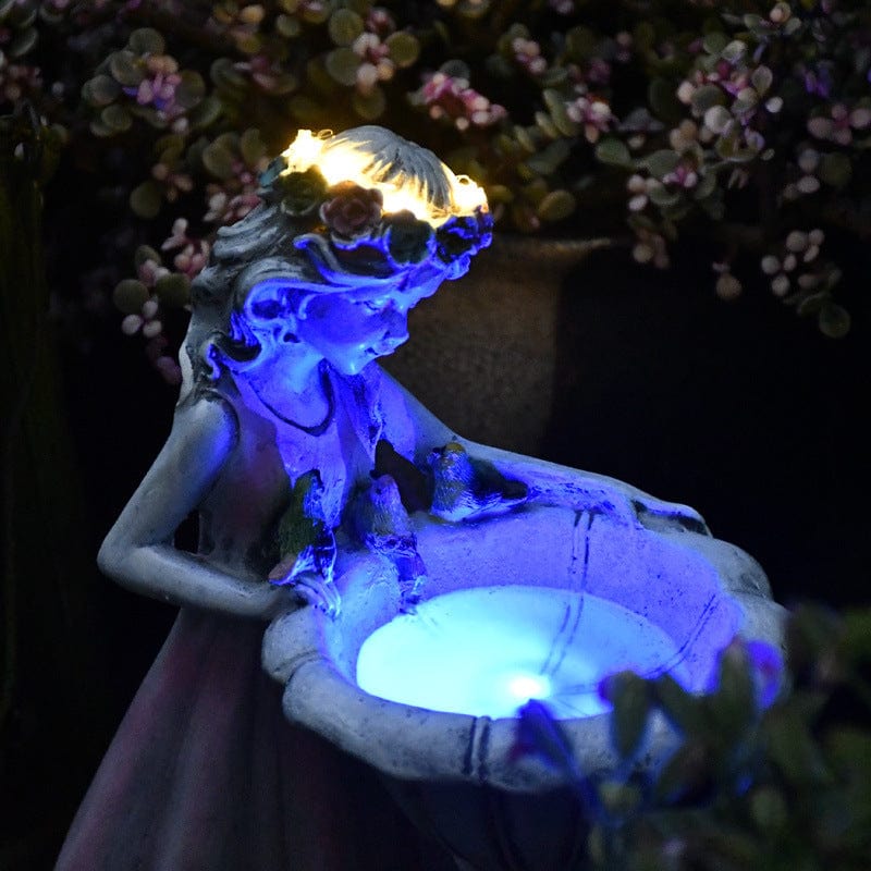 Garten Fee - Statue mit Solarstrom | Blumen Garten Dekoration
