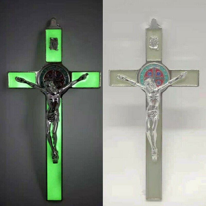 Glowing Wall Cross – St. Benedict Protection by Godisabove™