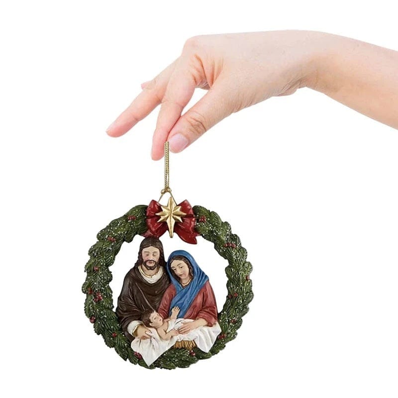 Jesus Birth Christmas Tree Pendant by Godisabove™