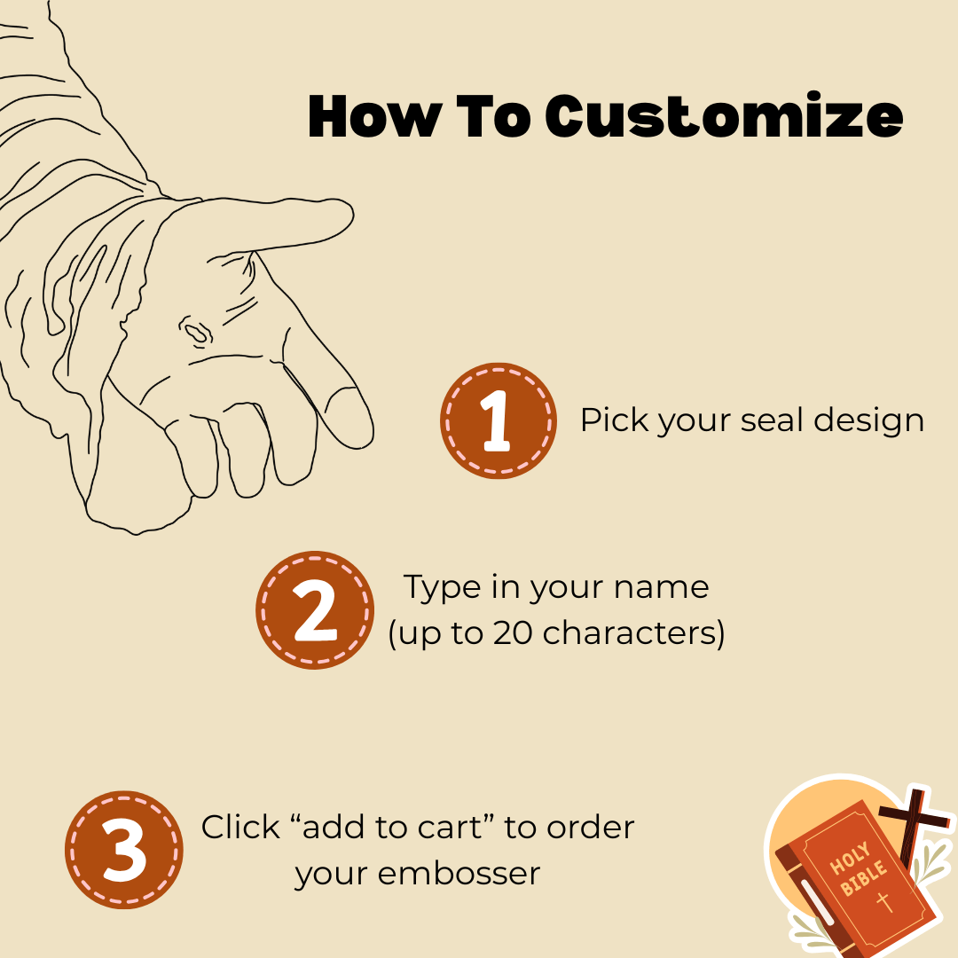 Godisabove™ Custom Book Embosser (Comes with free embosser gift box)