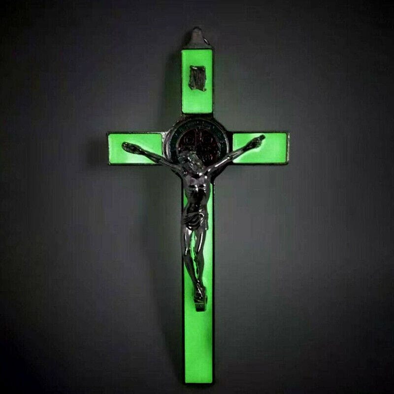 Glowing Wall Cross – St. Benedict Protection by Godisabove™