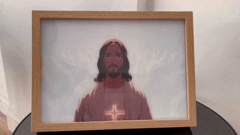"Geschichte von Jesus" Magische LED-Gemälde mit Rahmen