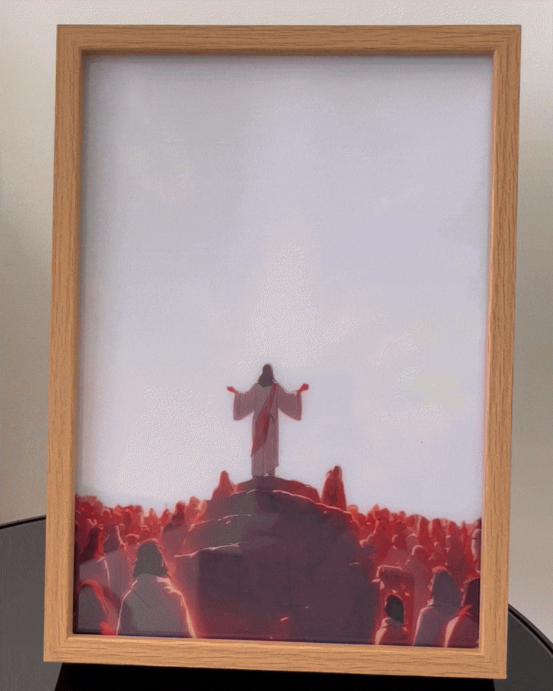 "Geschichte von Jesus" Magische LED-Gemälde mit Rahmen