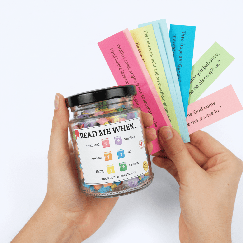 Hand Rolled 90 Day Bible Verses Jar (Comes With Christian Gift Box) (GIFTING OFFER)