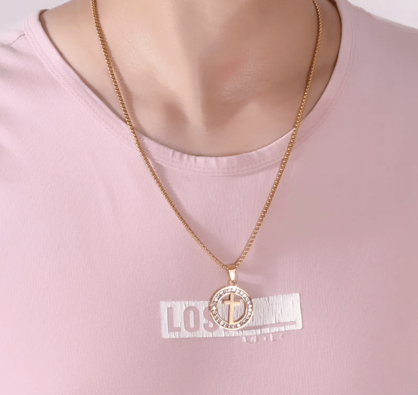 The Cross Necklace in Stainless Steel & Rhinestone by Godisabove™
