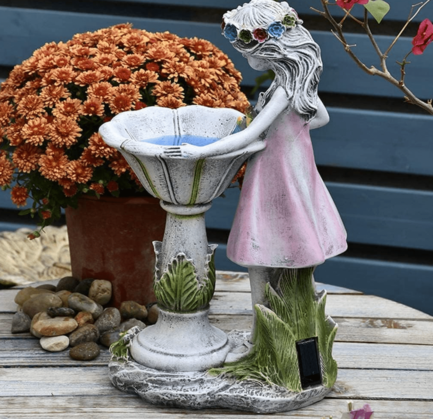 Garten Fee - Statue mit Solarstrom | Blumen Garten Dekoration