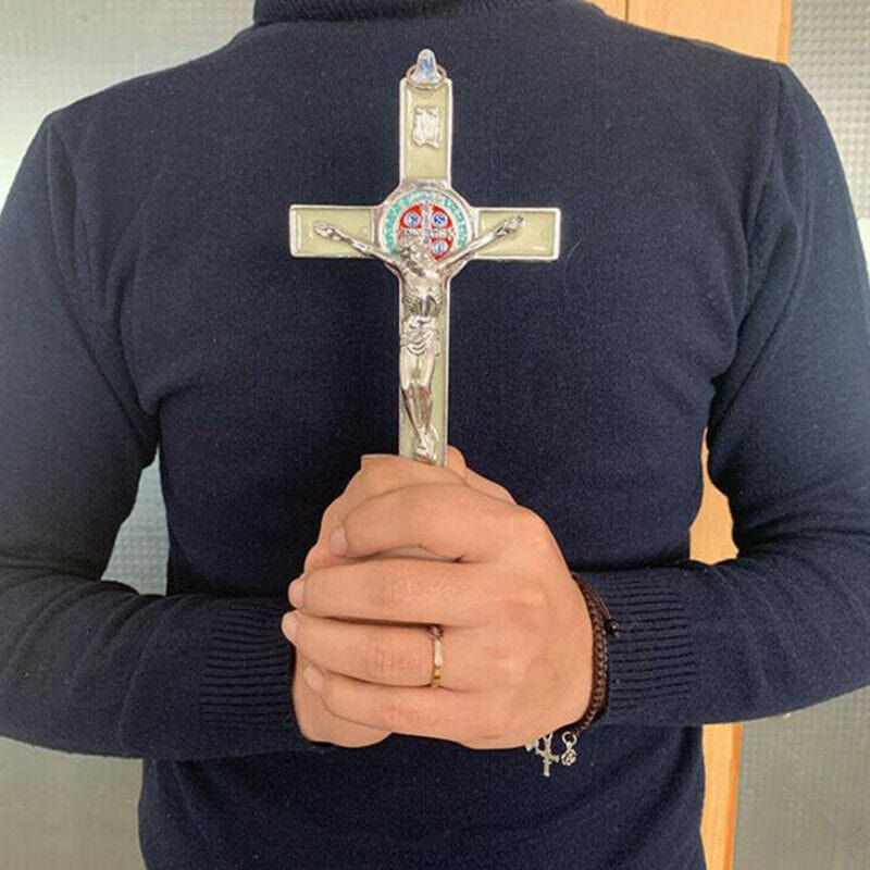 Glowing Wall Cross – St. Benedict Protection by Godisabove™