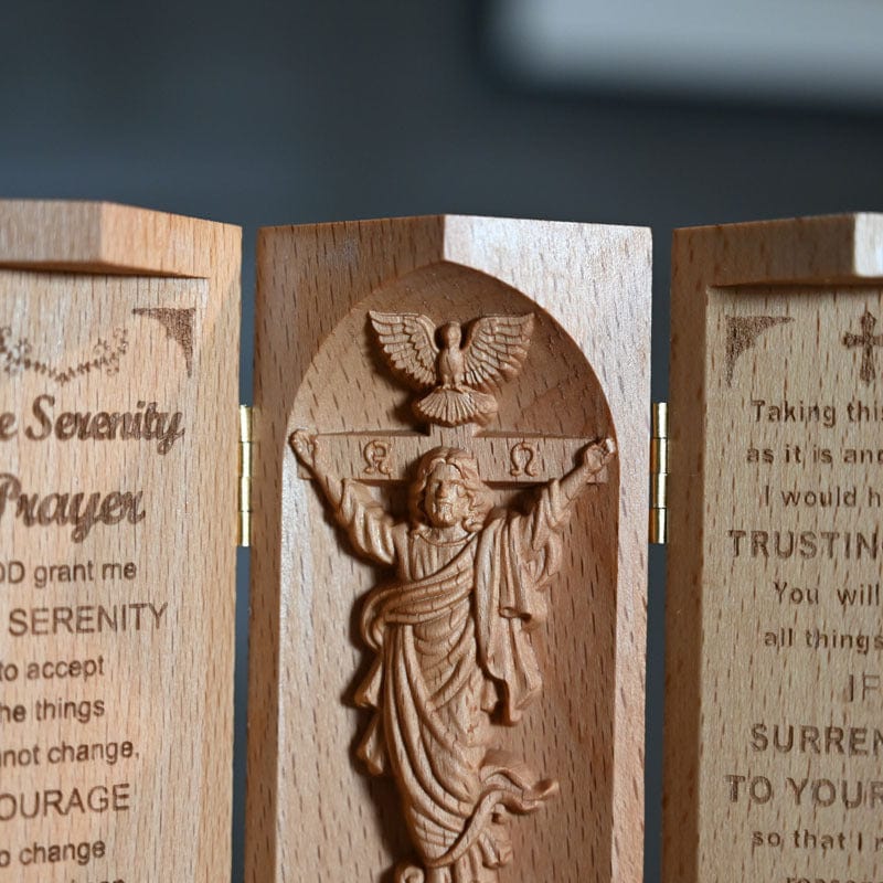 Jesus Three-Open Wooden Box Home Decor