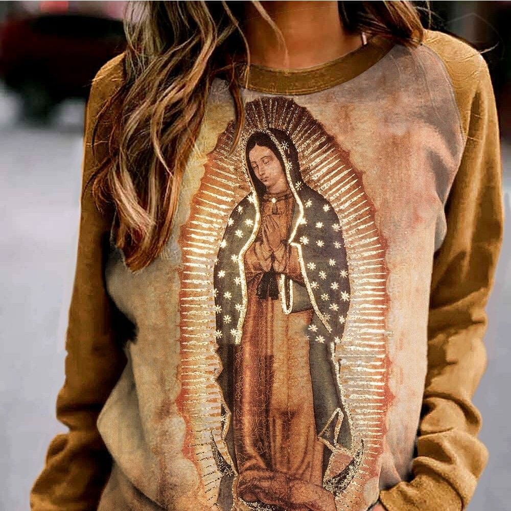 Suéter caqui "Virgen María" de Godisabove™.