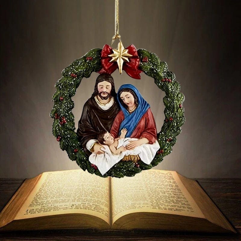 Jesus Birth Christmas Tree Pendant by Godisabove™