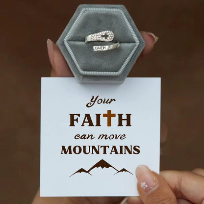 "FAITH" Handmade Christian Family Ring in Zircon & 925 Sterling Silver