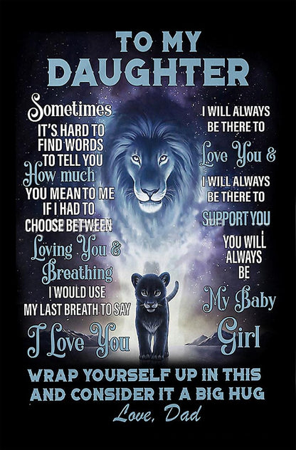 To My Daughter – Lion Love Blanket by Godisabove™