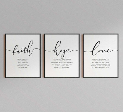 Handmade (Faith Hope Love) Bible Verse Canvas by Godisabove™