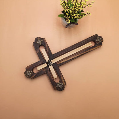 Handmade Christian Wall Cross - Crafted From Pine Wood