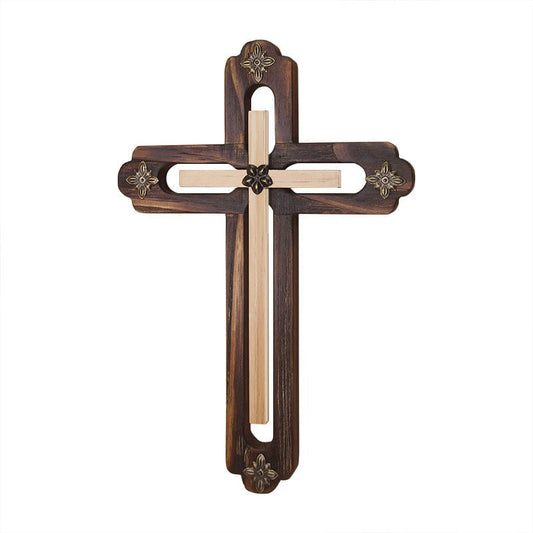 Handmade Christian Wall Cross - Crafted From Pine Wood