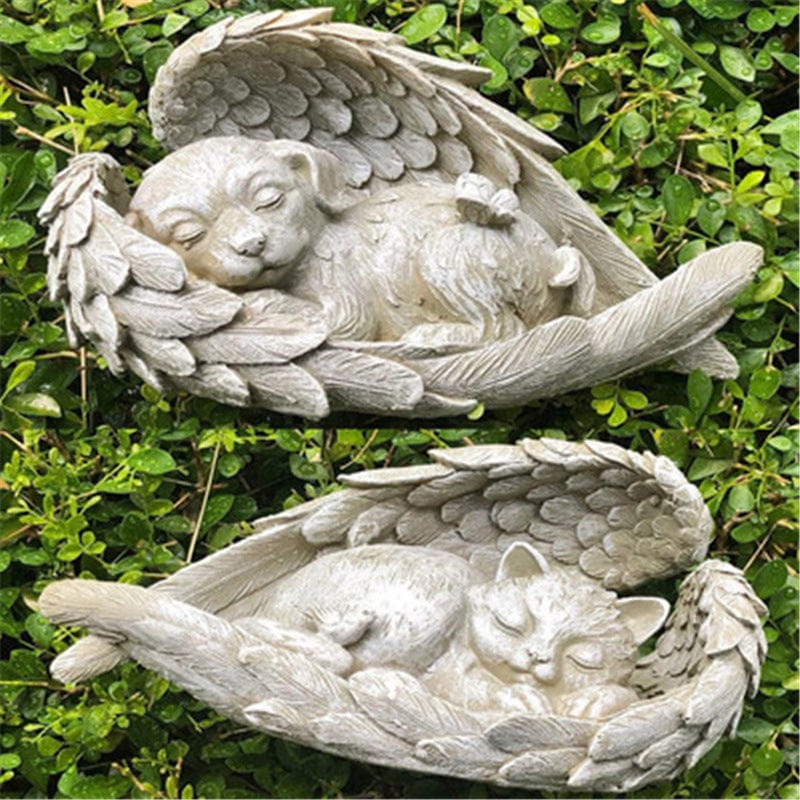 Angel Dog & Cat Resin Garden Decoration by Godisabove