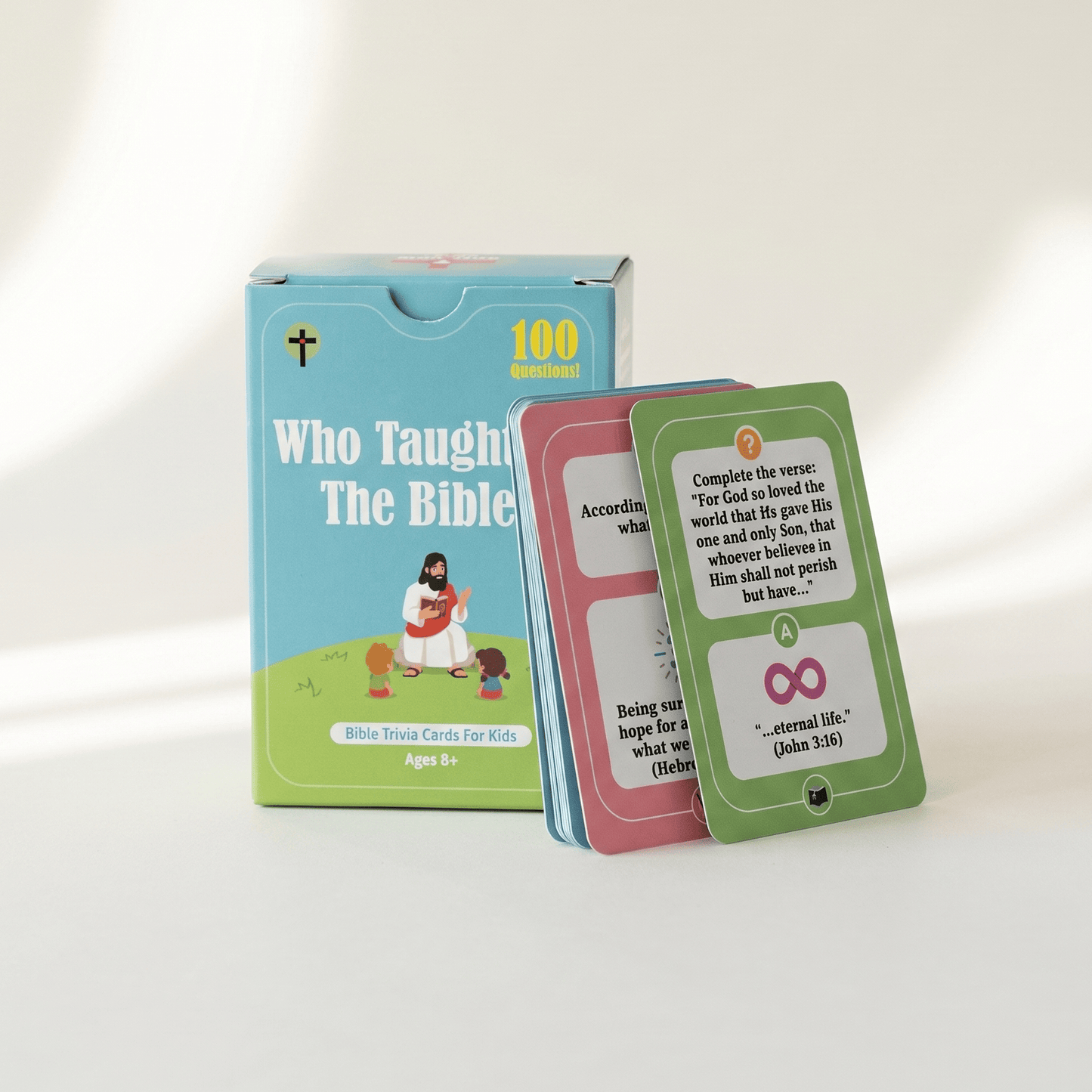 Who Taught Me The Bible? Game cards for kids (100+ Unique Questions)