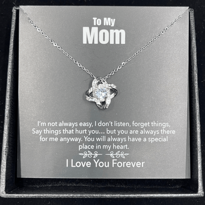 "To My Mom" Gift Necklace & I Love You Card