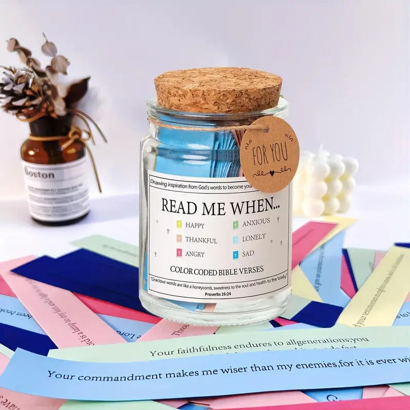(GIFTING OFFER) Handmade 90 Day Bible Verses Jar (Comes With Christian Gift Box)