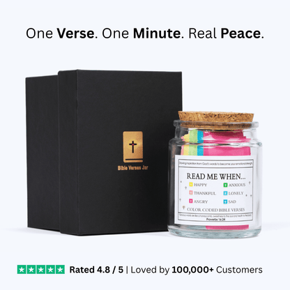 Handmade 90 Day Bible Verses Jar (Comes With Christian Gift Box)