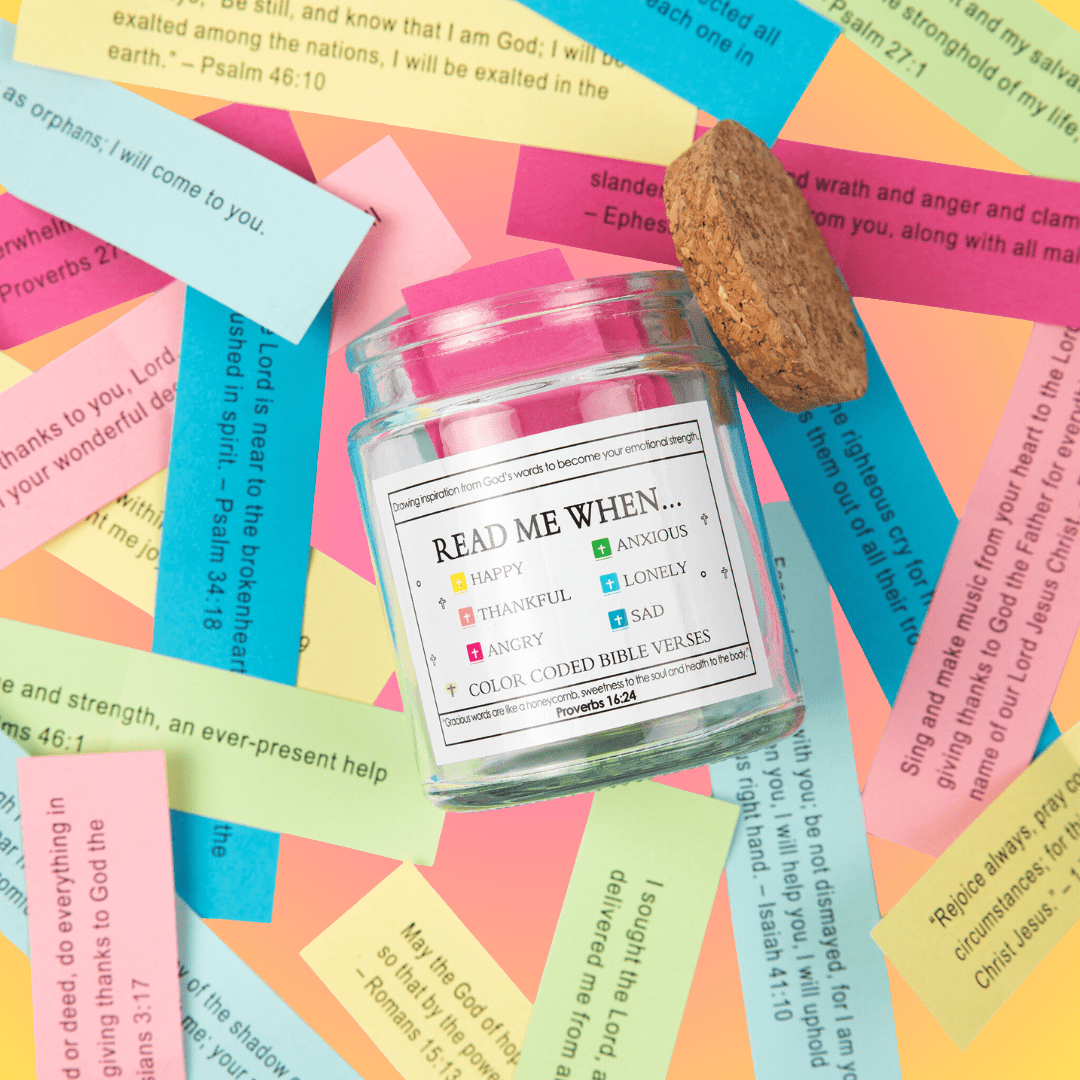 (Christmas Deal) Handmade 90 Day Bible Verses Jar Set