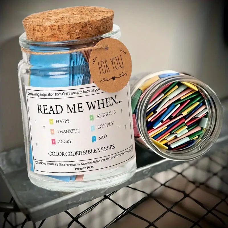 (GIFTING OFFER) Handmade 90 Day Bible Verses Jar (Comes With Christian Gift Box)