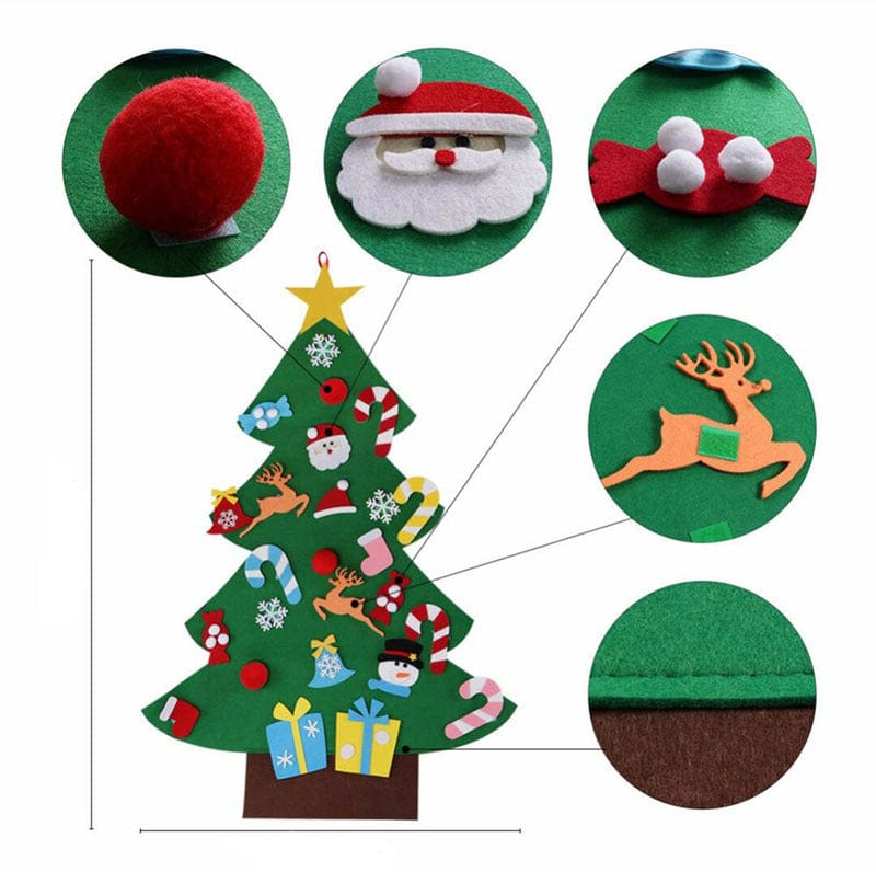 DIY Felt Christmas Tree For Kids (0-15 Years) - (32 Piece Christmas Gift Bundle)