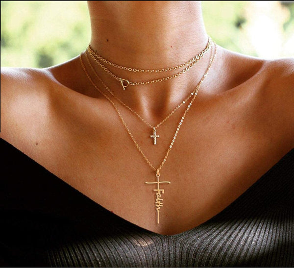 "FAITH" Handmade Christian Family Necklace in Stainless Steel (GIFTING OFFER)