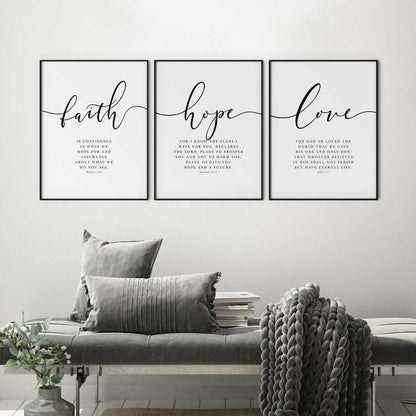 Handmade (Faith Hope Love) Bible Verse Canvas by Godisabove™