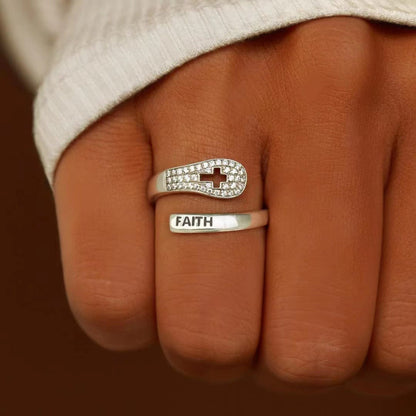 "FAITH" Handmade Christian Family Ring in Zircon & 925 Sterling Silver