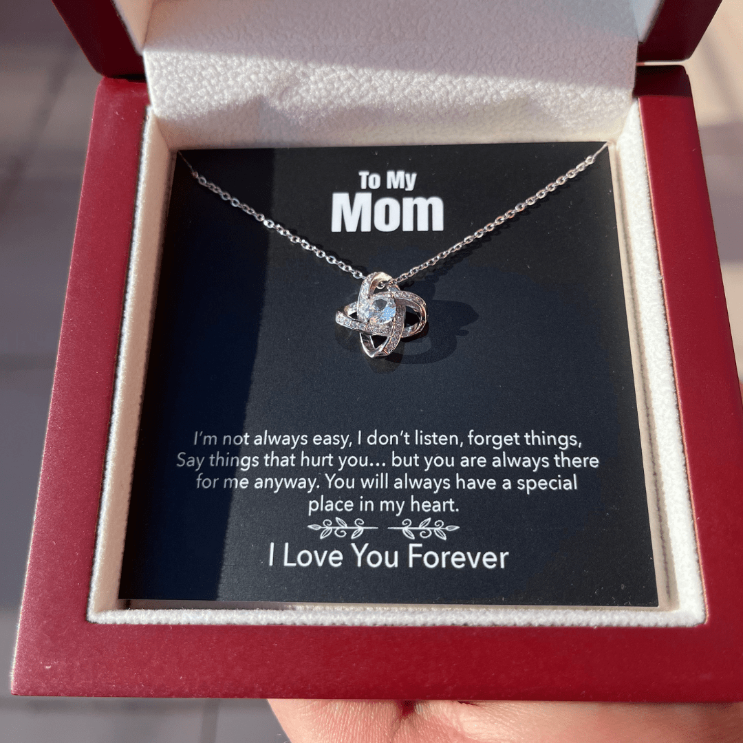 "To My Mom" Gift Necklace & I Love You Card