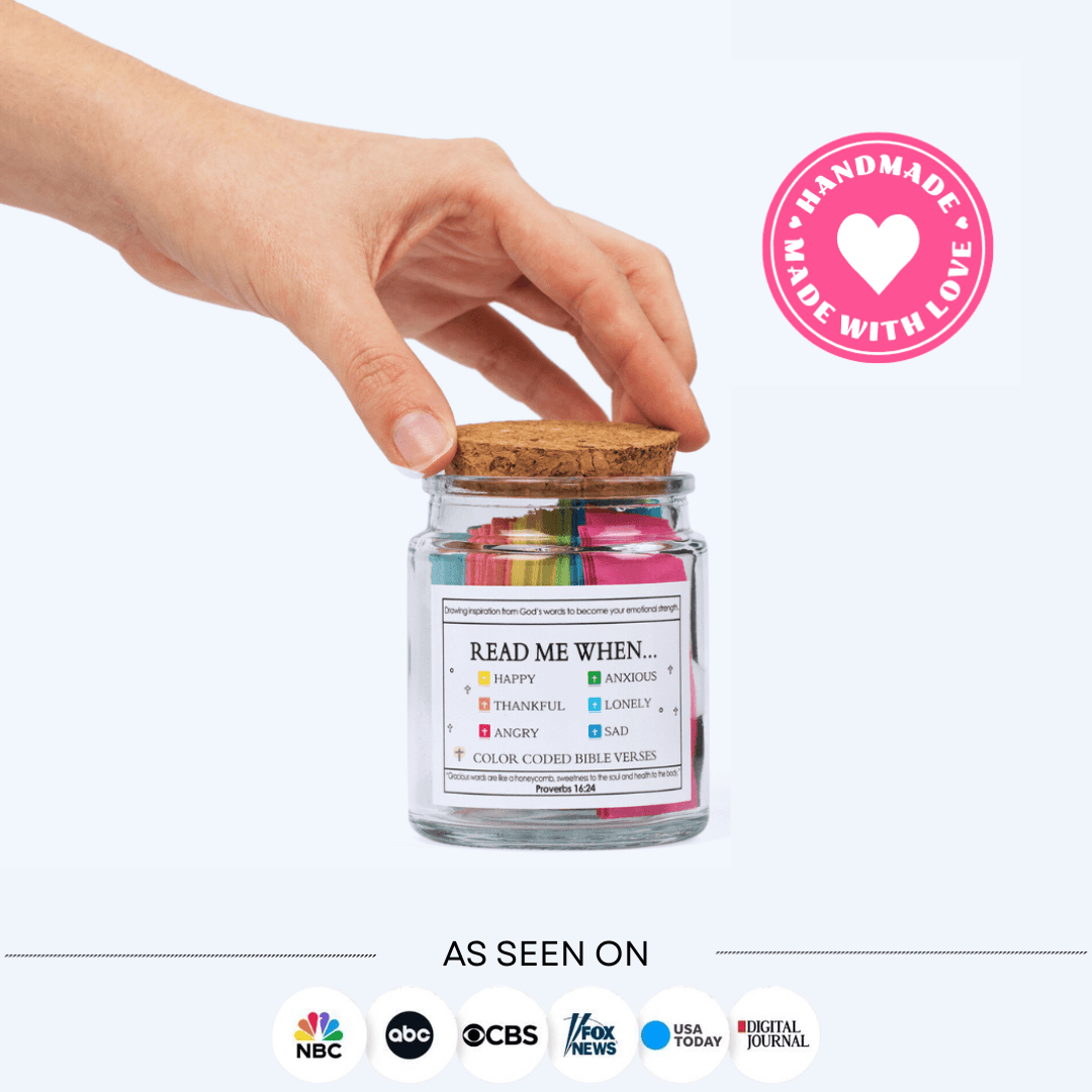 Handmade 90 Day Bible Verses Jar (Comes With Christian Gift Box)