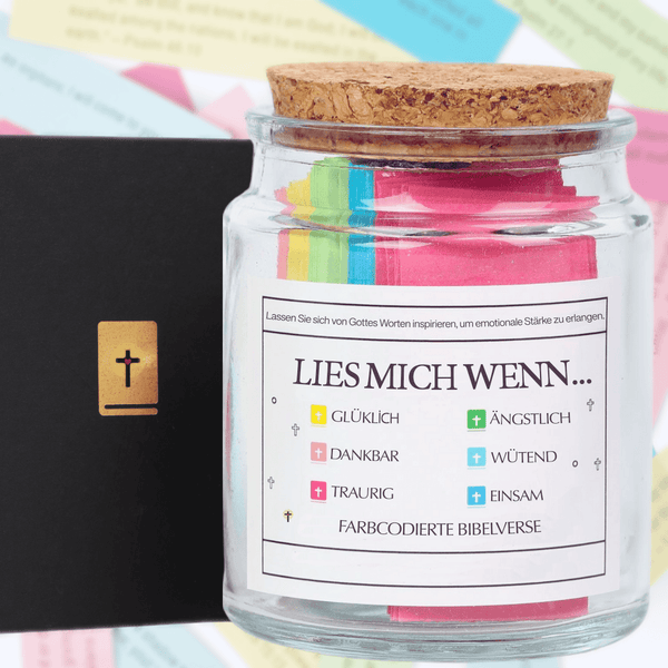 (German) Handgemachte 90 Tage Bibel Verse Jar (Kommt mit Christlichen Geschenk-Box)