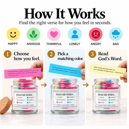 (GIFTING OFFER) Handmade 90 Day Bible Verses Jar (Free Christian Gift Box)
