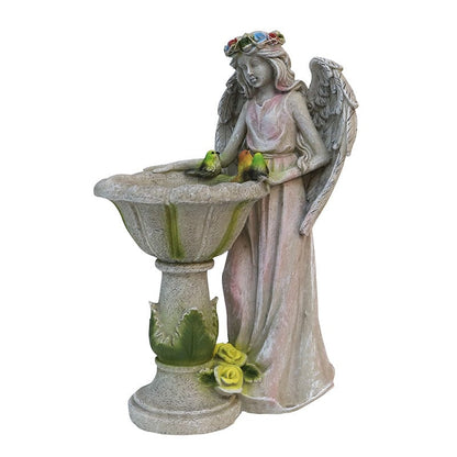 Handmade Glowing Resin Angel - Garden Decor with Solar Power