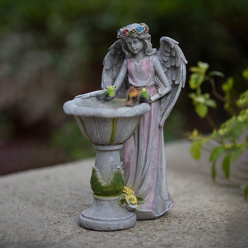 Handmade Glowing Resin Angel - Garden Decor with Solar Power