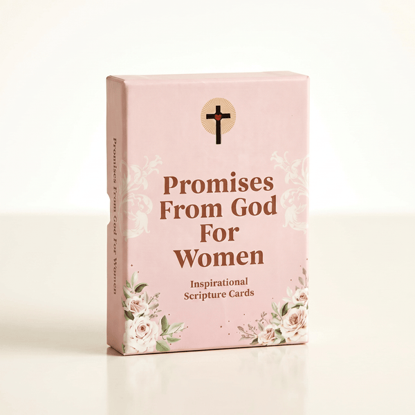 Pack of 'Promises From God For Women' inspirational scripture cards on a light background