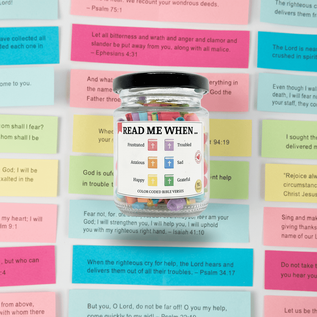 Hand Rolled 90 Day Bible Verses Jar (Comes With Christian Gift Box) (GIFTING OFFER)