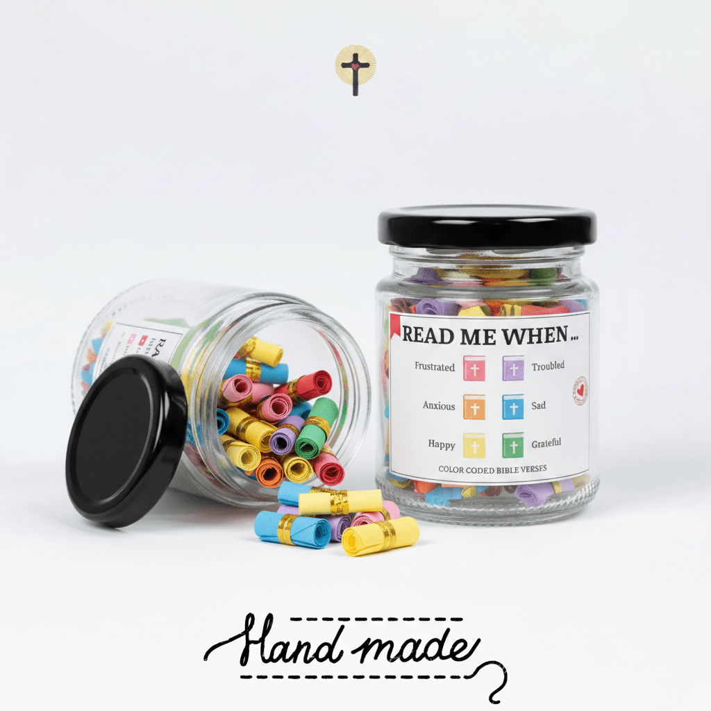 Hand Rolled 90 Day Bible Verses Jar (Comes With Christian Gift Box) (GIFTING OFFER)