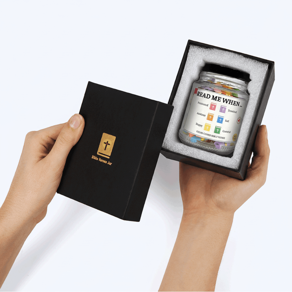Hand Rolled 90 Day Bible Verses Jar (Comes With Christian Gift Box) (GIFTING OFFER)