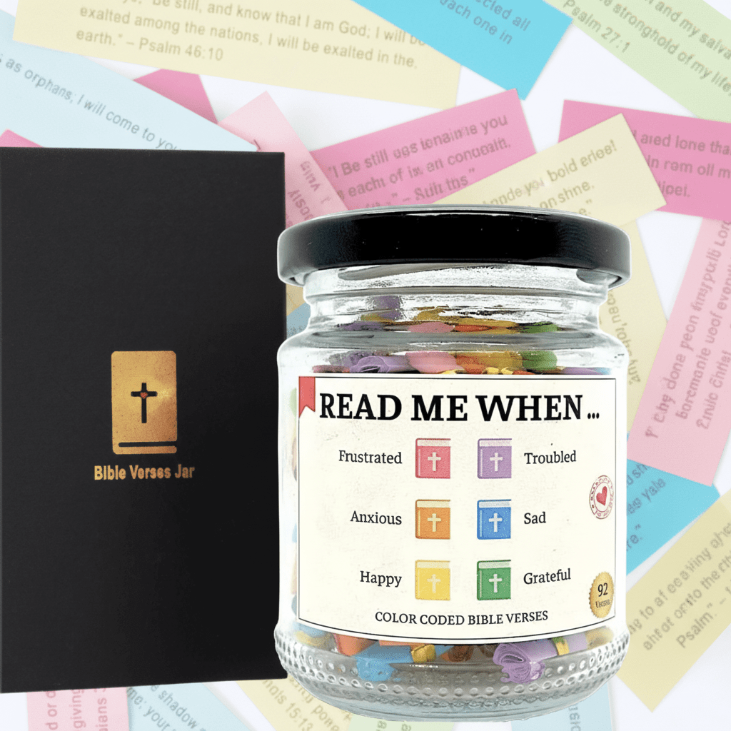 Hand Rolled 90 Day Bible Verses Jar (Comes With Christian Gift Box) (GIFTING OFFER)