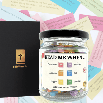 Hand Rolled 90 Day Bible Verses Jar (Comes With Christian Gift Box) (GIFTING OFFER)