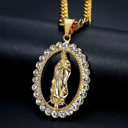 Virgin Mary Pendant in Stainless Steel by Godisabove™