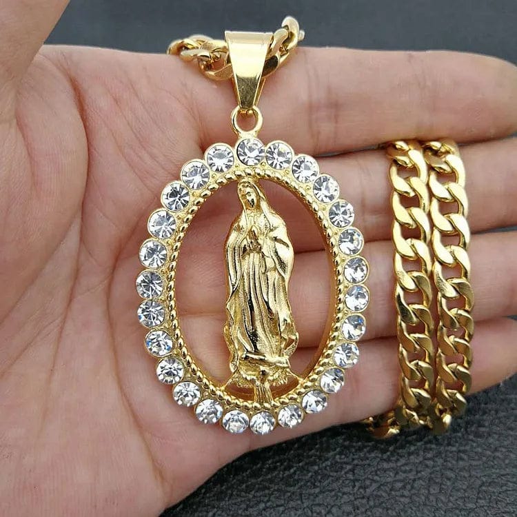 Virgin Mary Pendant in Stainless Steel by Godisabove™