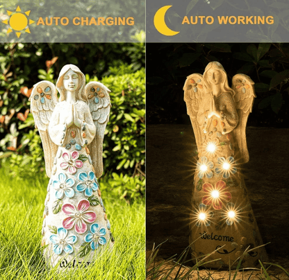 Handmade LED Angel Statue (Solar Powered)